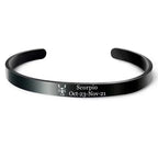 🎁 Black bangle bracelet for men with zodiac sign (100% off)