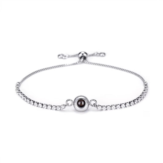 Customized Photo Projection Bracelet Zirconia Men'S Women'S Tennis Chain Bracelet Couple Gift Bracelet