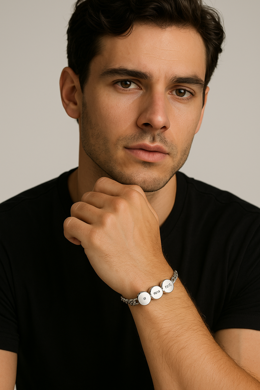 Zohare Custom Engraved Men Bracelet Silver