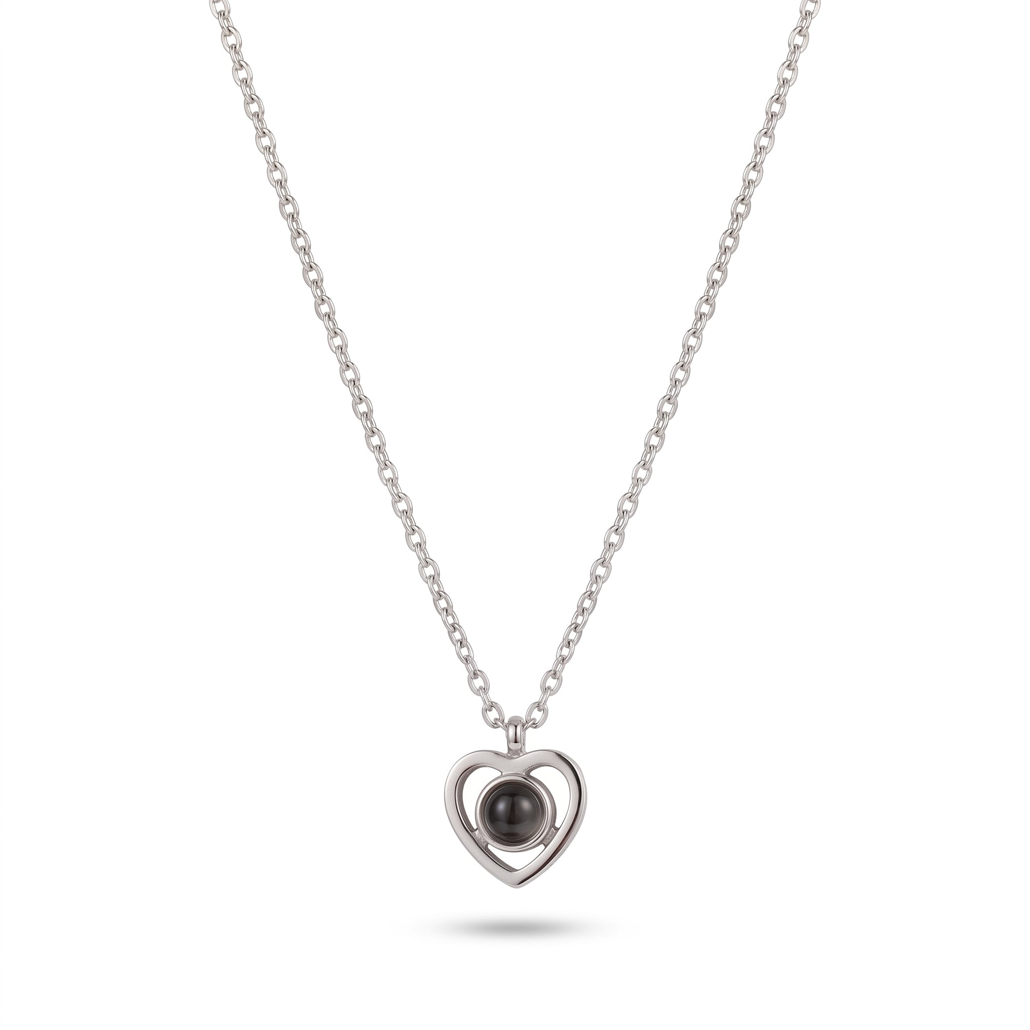 Delicate Heart Custom Photo Necklace, Personalized Jewelry