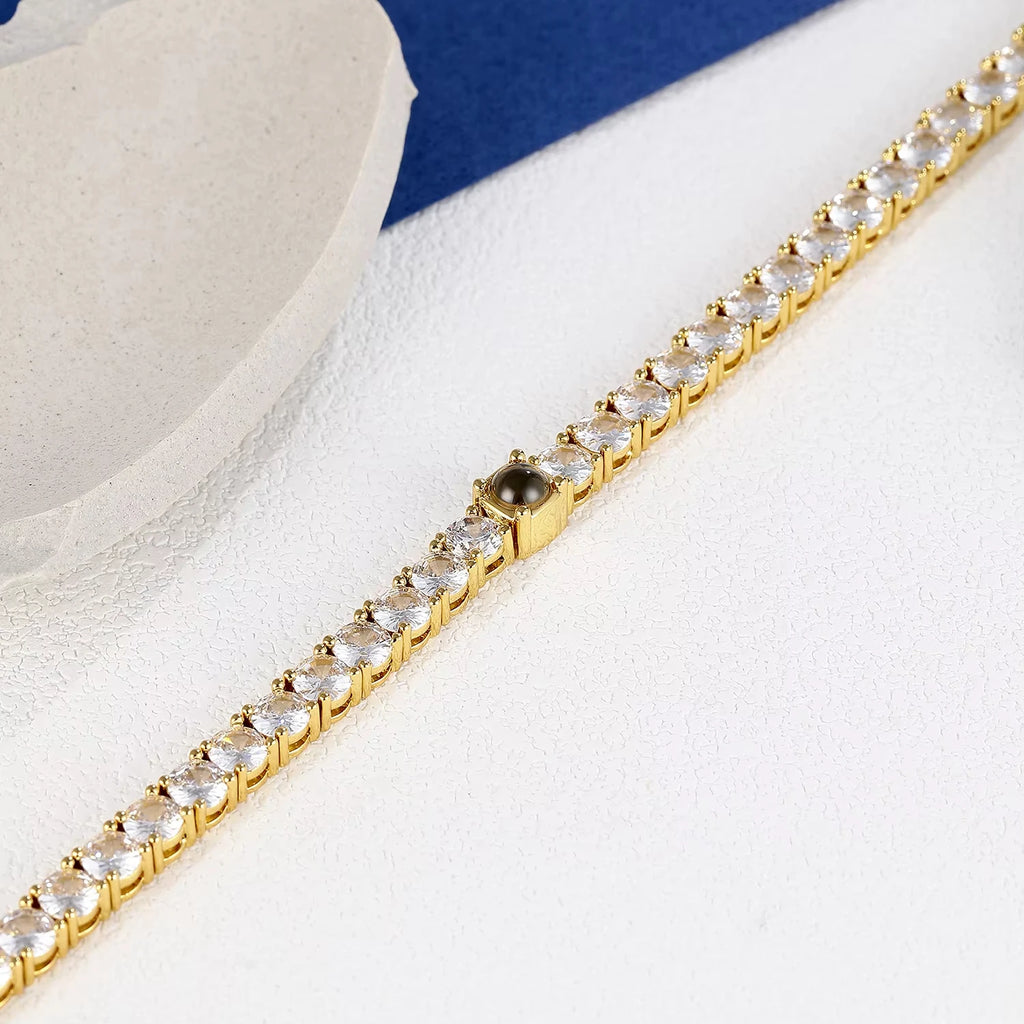 Leon Custom Photo Tennis Bracelet  Unisex