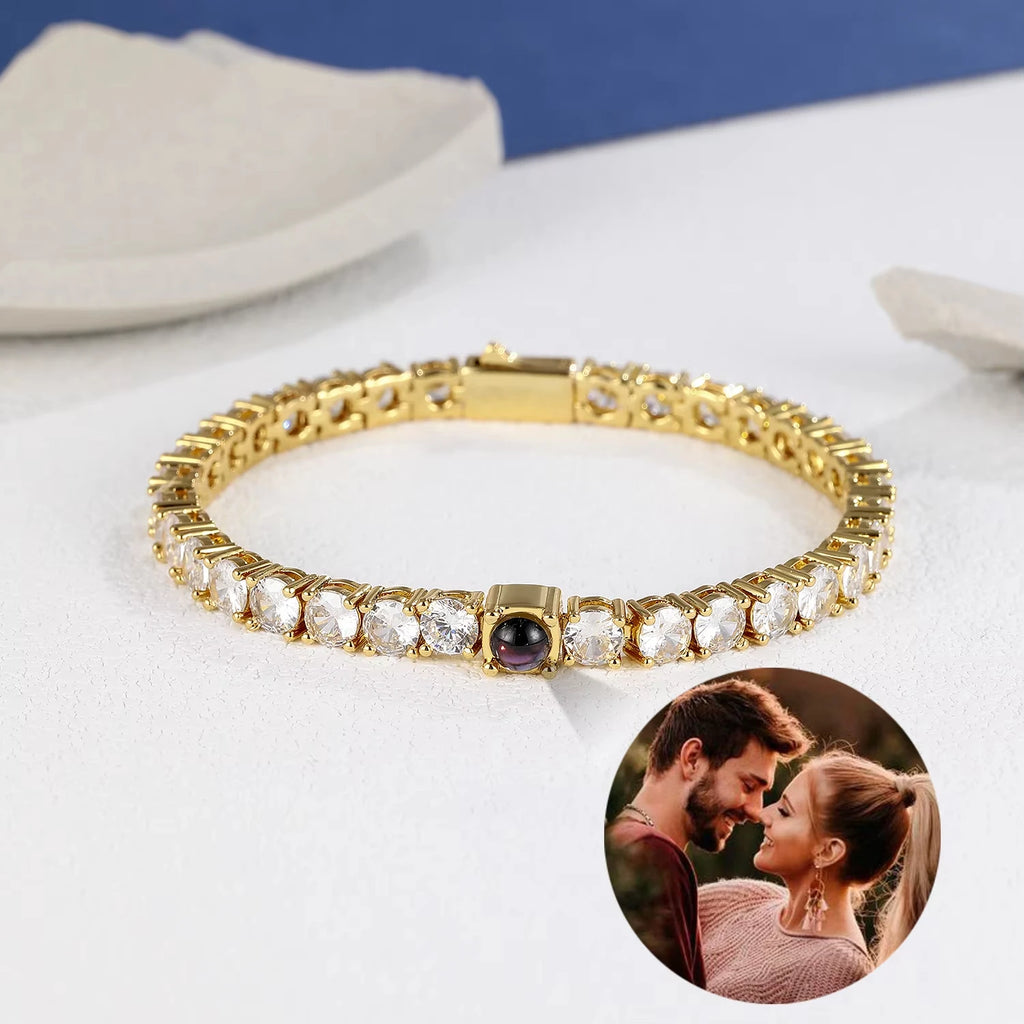 Leon Custom Photo Tennis Bracelet  Unisex