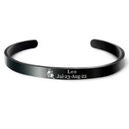 🎁 Black bangle bracelet for men with zodiac sign (100% off)