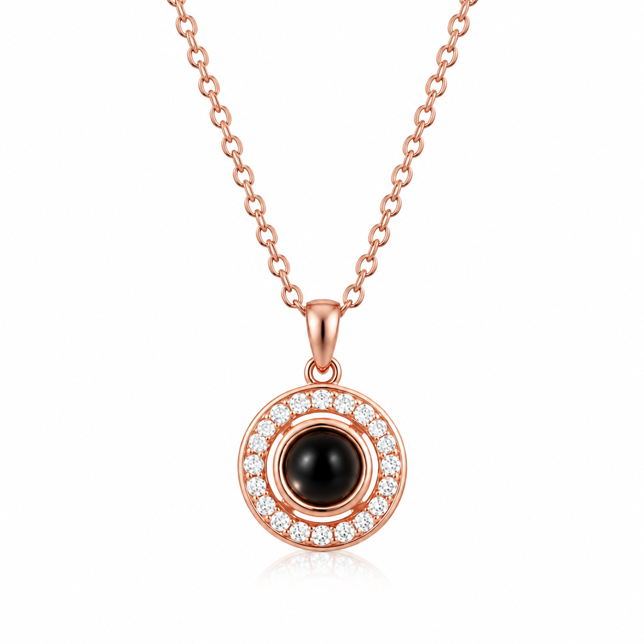 Lieka Custom Photo Necklace Circled Zircon