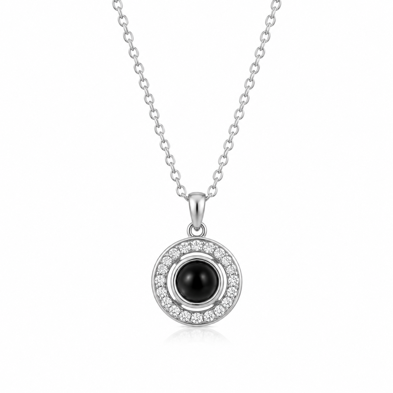 Lieka Custom Photo Necklace Circled Zircon