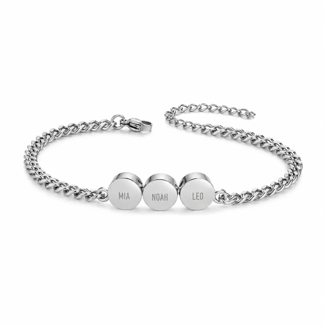 Zohare Custom Engraved Men Bracelet Silver