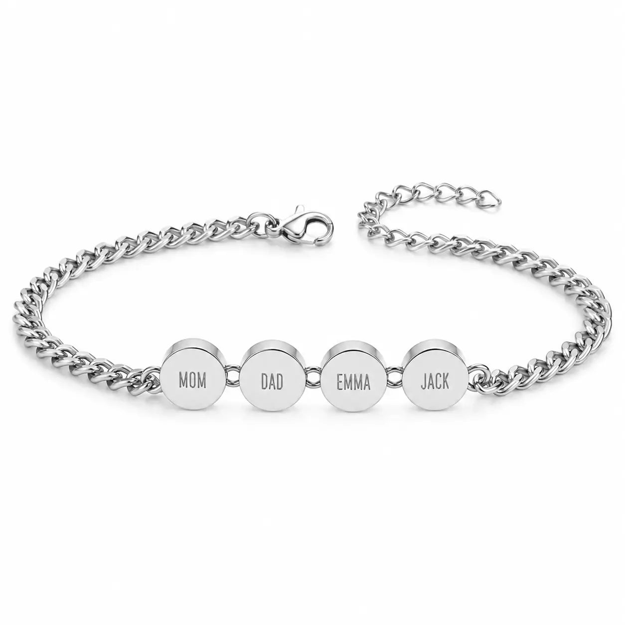 Zohare Custom Engraved Men Bracelet Silver