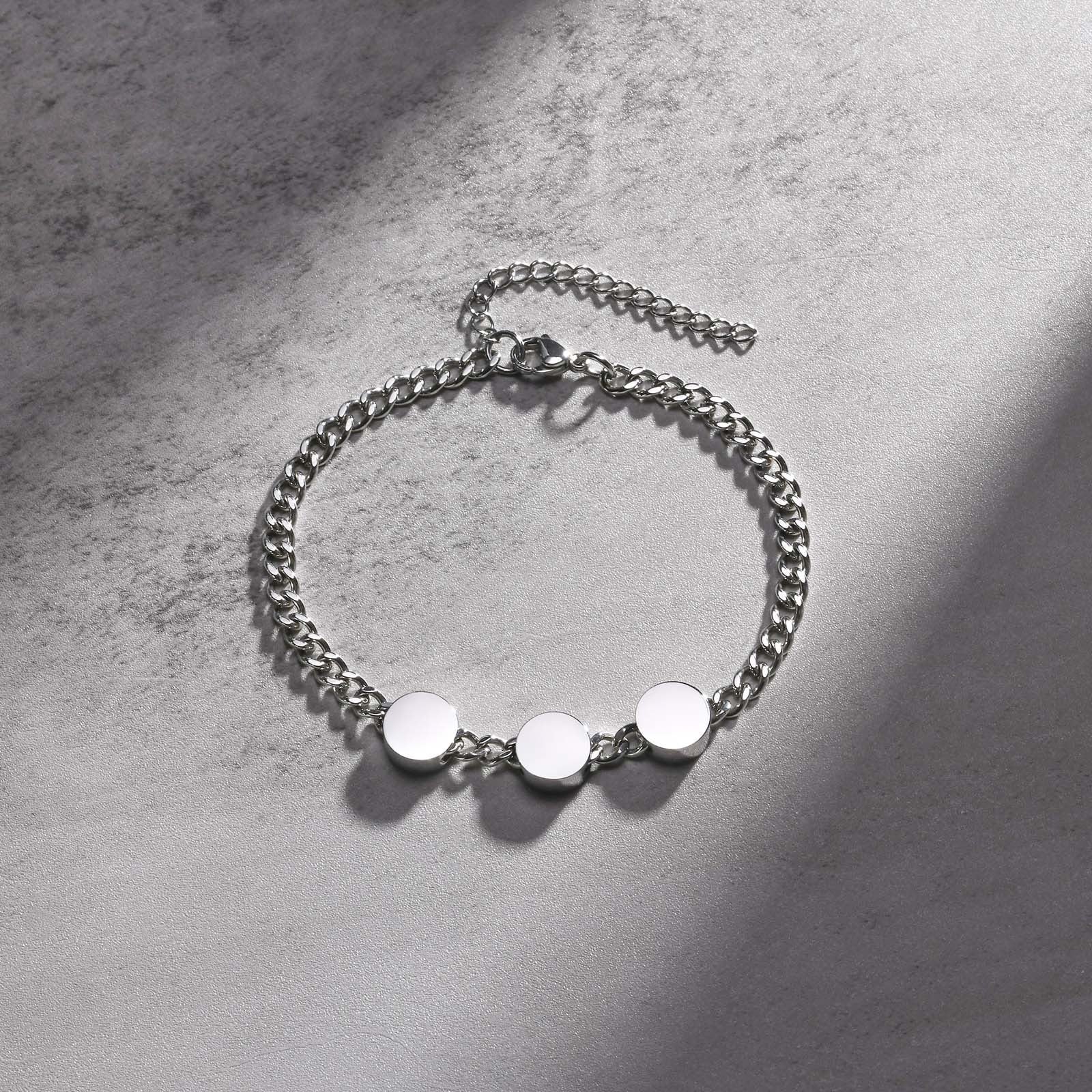 Zohare Custom Engraved Men Bracelet Silver