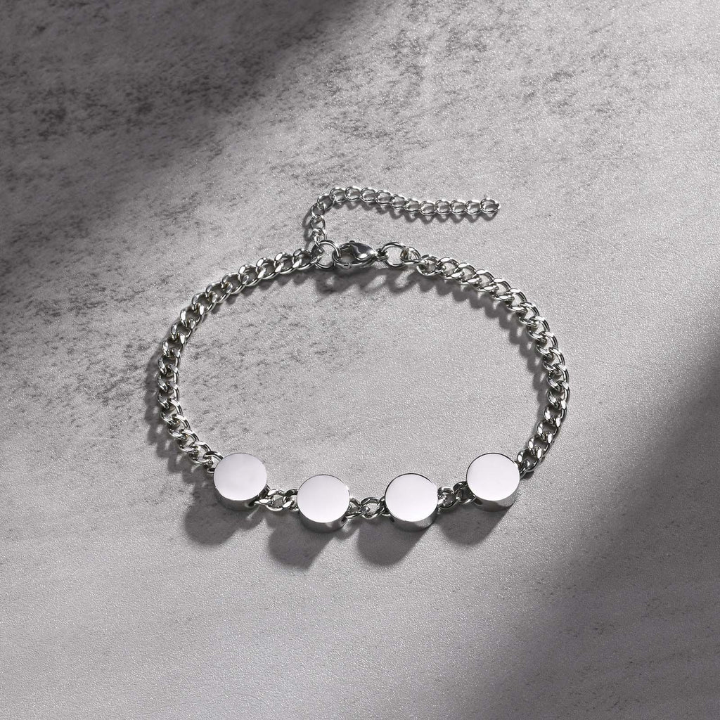 Zohare Custom Engraved Men Bracelet Silver