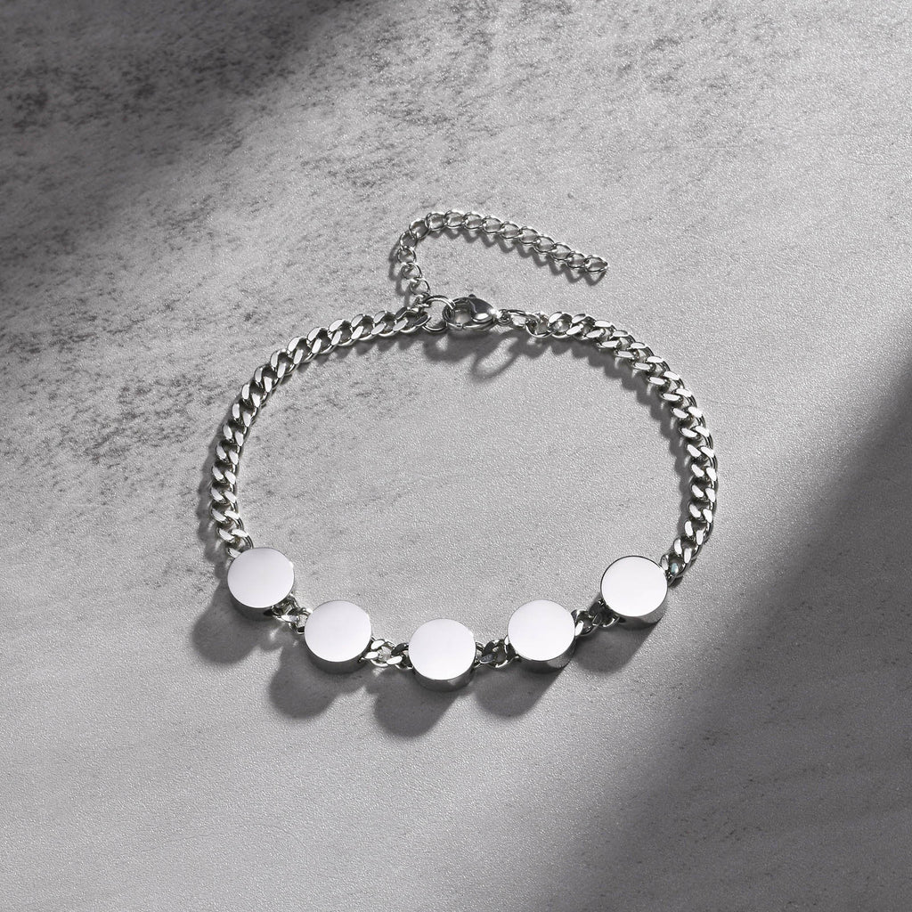 Zohare Custom Engraved Men Bracelet Silver