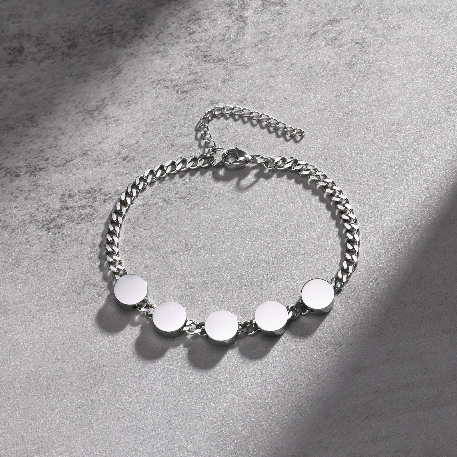 Zohare Custom Engraved Men Bracelet Silver