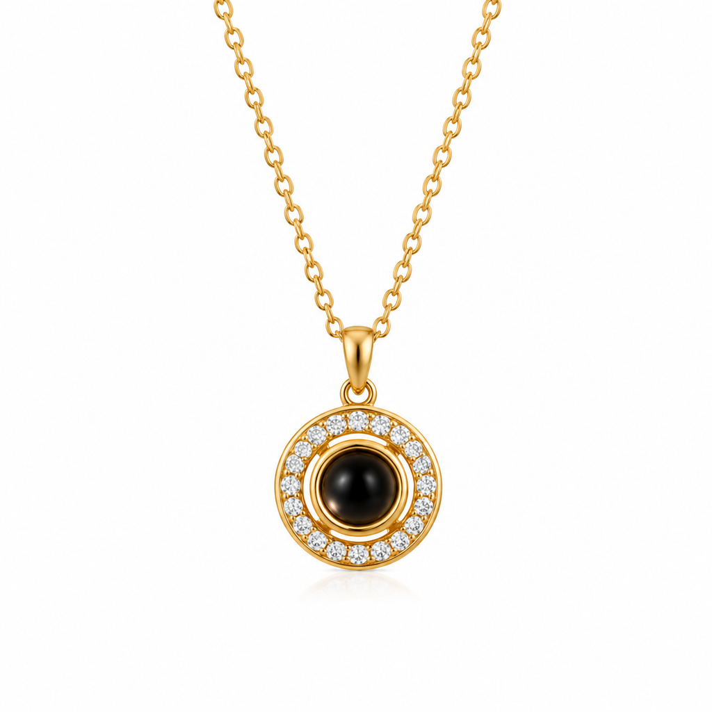 Lieka Custom Photo Necklace Circled Zircon